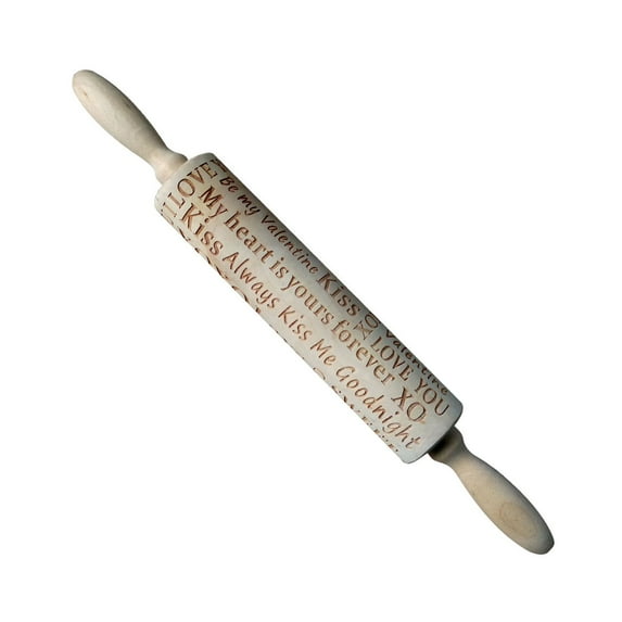 Viflosae Valentine's Day Rose Rolling Pin Wooden Carving Rolling Pin Cookies Dough Stick Valentines Day Gifts Lightning Deals of Today Prime