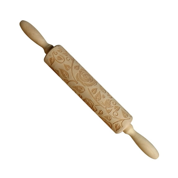 Viflosae Valentine's Day Rose Rolling Pin Wooden Carving Rolling Pin Cookies Dough Stick Valentines Day Gifts Lightning Deals of Today Prime