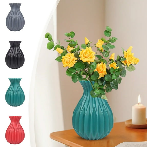 Viflosae Vase Centerpiece Flower Vase Hydroponic Vase Imitation Ceramic Plastic Vase Flower Arrangement Vase Decorative Ornaments Ornaments Can Be Water Storage Vase