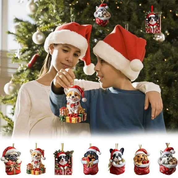 Viflosae Vintage Ornaments for Christmas Tree Holiday Decor Christmas Gift Dog Acrylic for DIY Christmas Crafts and Customized Decor