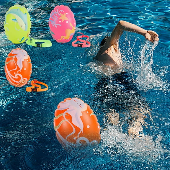 Viflosae Waterproof Swim Bag Thickened Portable Oval Dry Bag for Swimming Pool Beach Storage PVC Leather Drift Bag with High Visibility Float Board Safer Conspicuous Summer Water Sports