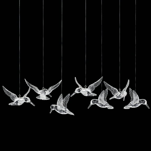 Viflosae White Ornaments Christmas Tree Decor Acrylic Hummingbird Wedding Decoration Transparent Crystal for Hanging Decoration