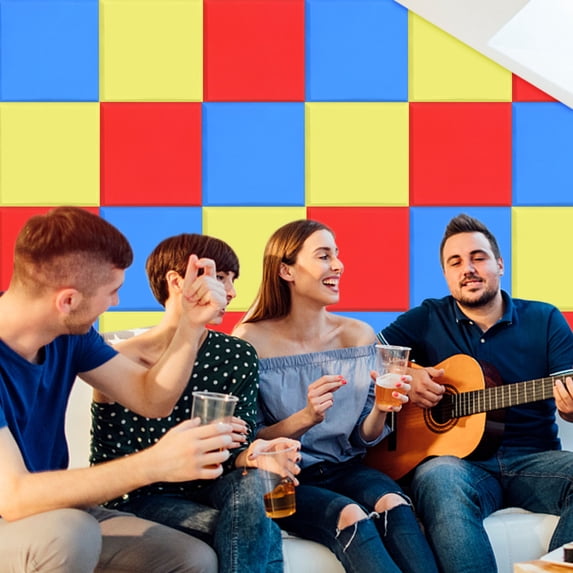 Viflosae Window Decals for Glass Windows Window Clings for Glass Windows Acoustic Foam Panels 4 Pack Sound Absorption Sponge Tiles for Studio Home Office