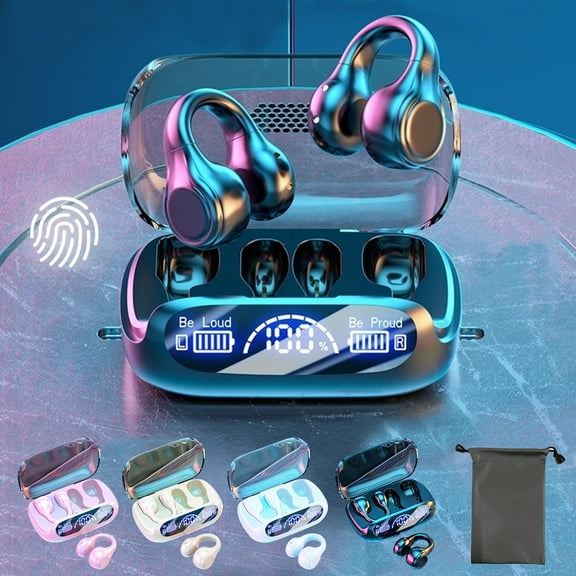 Viflosae Wireless Ear Clip Skeleton Conduction Headphones Bluetooth 5.3 Waterproofs Open Ear Headphones Apply For Running Sports Cycling Driving Electronics Gadgets