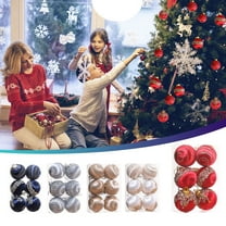 Viflosae Xl Christmas Ornaments Balls Christmas Balls Ornaments for Xmas Tree, 6 Pcs White Christmas Tree Decorations, Tree Hanging Balls Muti-Color Christmas Balls Ornaments Set for Party