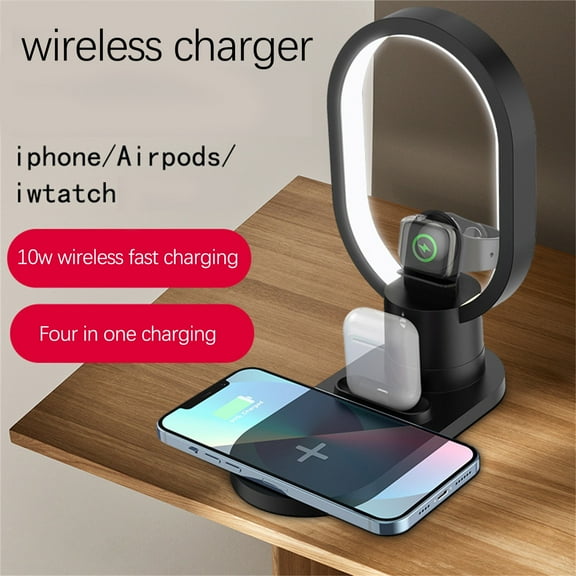 Viflosae iPhone Charger 15W Small Night Wireless Magnetizing Bedside Lamp Four In Wireless Charging Universal Charger Flash Charger Mobile Phone Holder Wireless Charging iPhone Charger Fast Charging