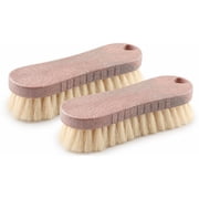 Vigar Pack of 2 Multifunctional Brushes, Strong Hard Bristles, Scrubbing Brush with Ergonomic Handle for Bathroom, Shower, Tub, Tile, Wall, 16.5 x 6 x 4 cm, Brown