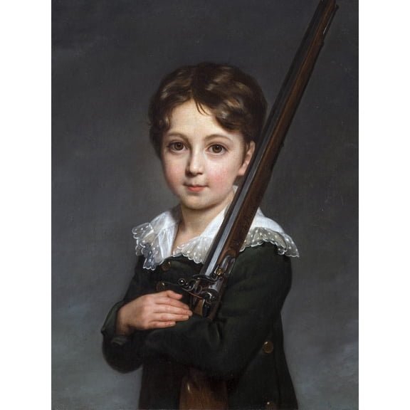Vigee-Lebrun Portrait Young Boy Rifle Painting Extra Large Art Print Wall Mural Poster Premium XL