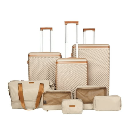 Viggio 8-Piece Packing Cube Brown Luggage Set