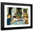 thumbnail image 1 of Viggo Johansen 14x12 Black Modern Framed Museum Art Print Titled - Children Who Paint Forage Flowers (1894), 1 of 5
