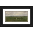 thumbnail image 1 of Viggo Johansen 24x13 Black Ornate Framed Double Matted Museum Art Print Titled: Geese by a Lake. a Storm is Brewing. Dragor, the Island of Amager (1893), 1 of 5