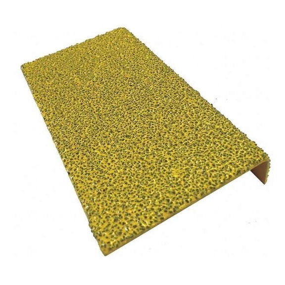 Anti-Slip Stair Nosing Steel Yellow, 23 39/64 in W x 7/64 in Thick