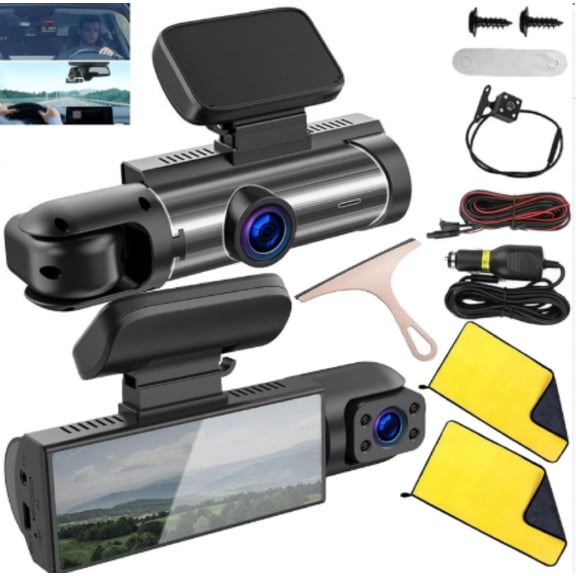 Vigil Dashcam, Vigil Dash Cam 2025, Front and Rear Dash Cam 360 View, 24h Parking Mode, 1080p Night Vision Car Driving Recorder, WiFi Mobile Phone Connection