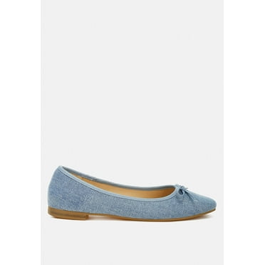Vigilante Bow Detail Denim Ballerinas