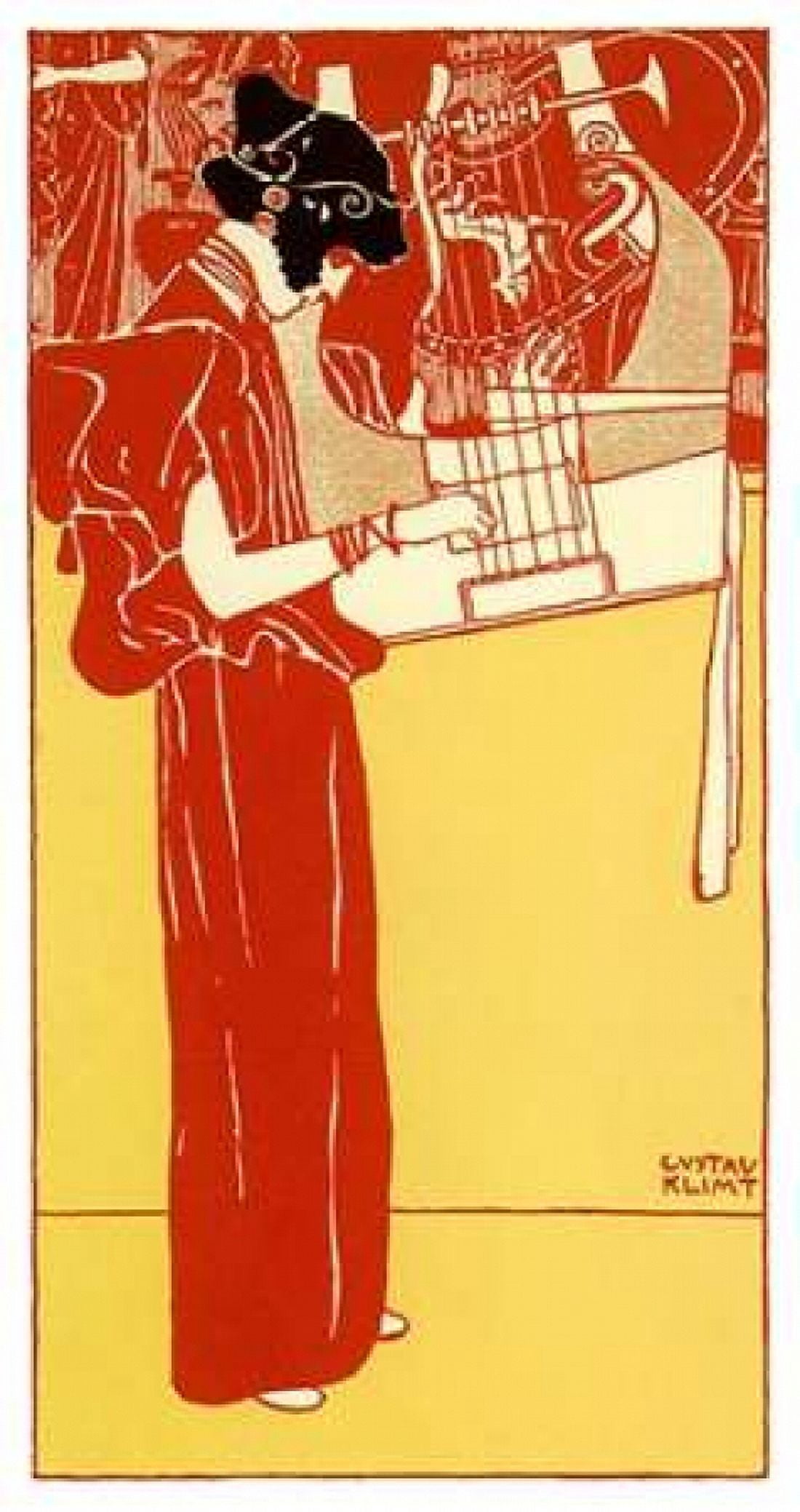 Vignette Of Music 1901 Canvas Art - Gustav Klimt (24 x 36)
