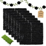 Vignor 1000 Pcs 0.6 Inch Mini Foam Fake Rose Head Bulk with Gauze Black