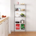 thumbnail image 1 of Furniture of America Nigel Metal 5-Tier Wire Shelving Rack in Chrome, 1 of 10
