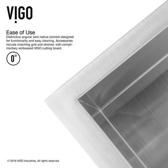 Vigo All-in-One 30" Undermount Stainless Steel Kitchen Sink and Faucet Set