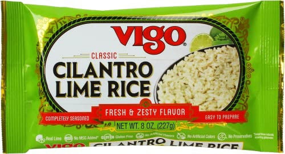 Vigo Authentic Cilantro Lime Rice, Fresh & Zesty Low Fat, 8oz (Cilantro