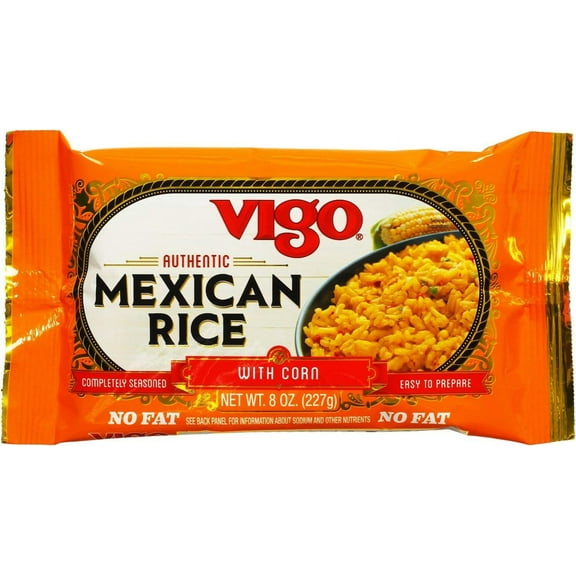 Vigo Authentic Mexican Rice with Corn, No Fat, 8oz (Pack of 12)