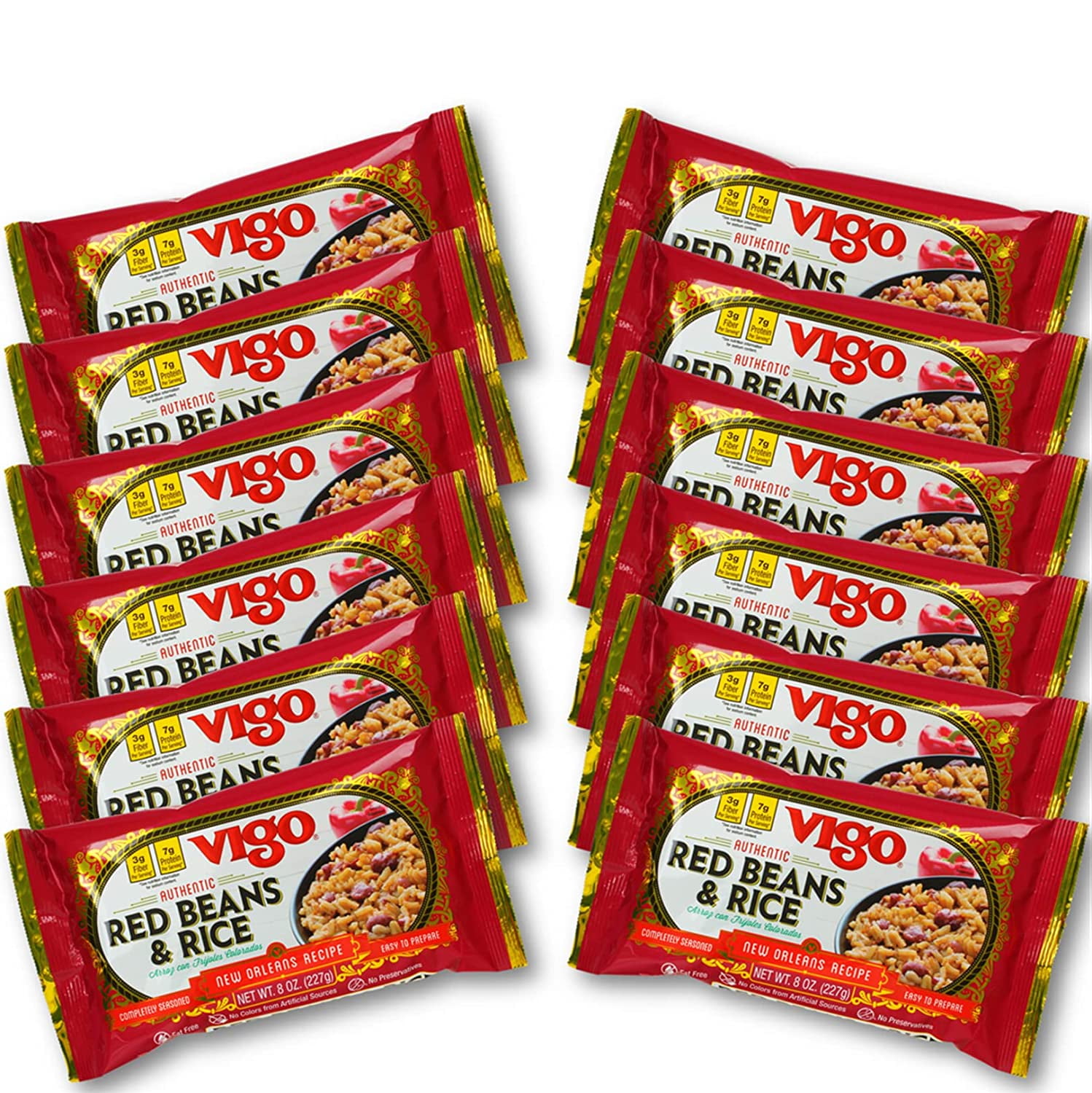 Vigo Authentic Red Beans & Rice, Low Fat, 8oz (Red Beans & Rice, Pack