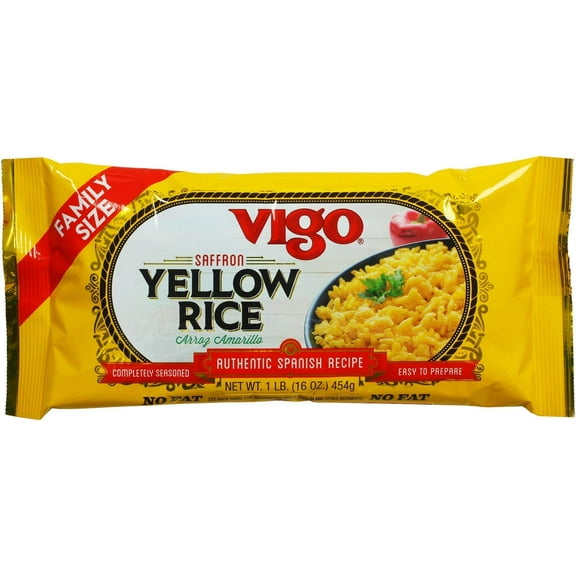 Vigo Authentic Saffron Yellow Rice, Low Fat, 16oz (Yellow Rice, 16 Ounce (Pack of 12))