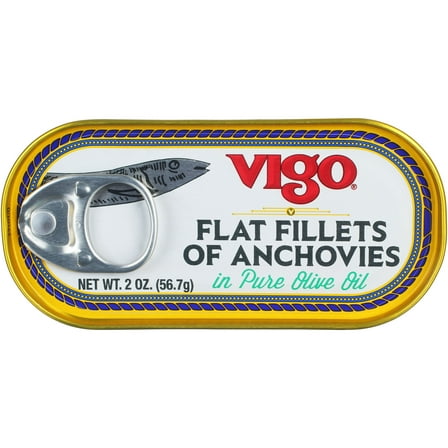 Vigo Flat Fillets of Anchovies, 2 oz