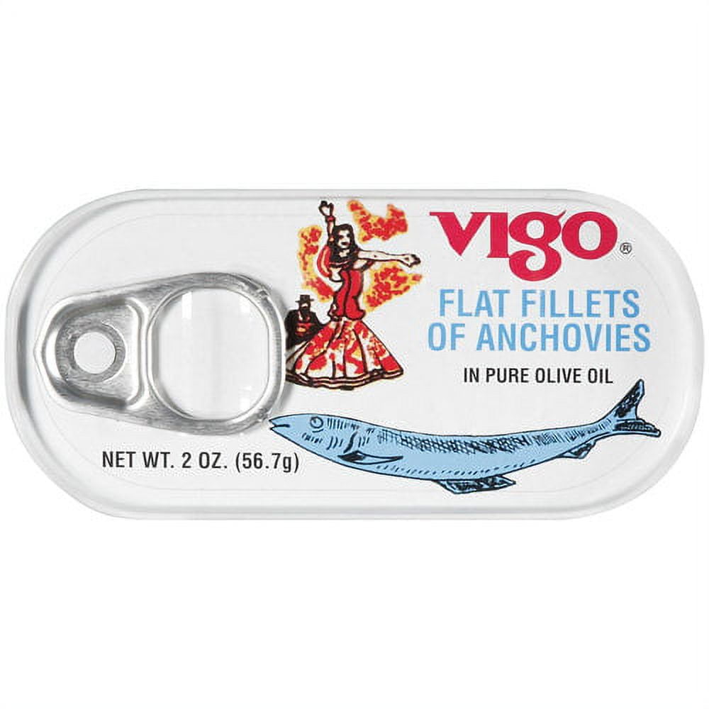 Vigo Flat Fillets of Anchovies, 2 oz