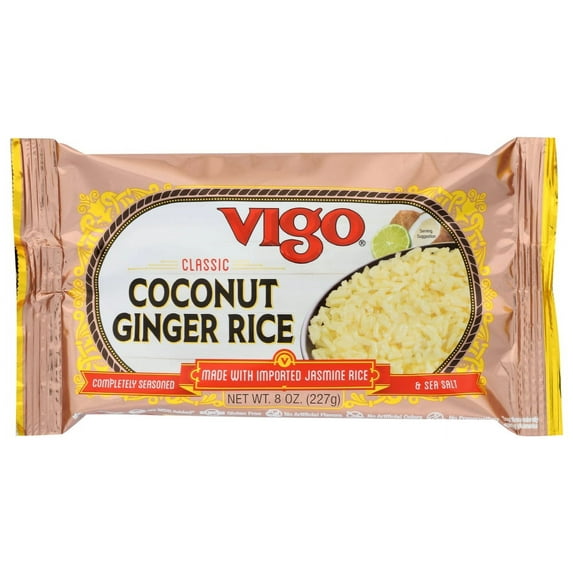 Vigo Foods Coconut Ginger Rice, 8 oz Bag, Allergens Not Contained