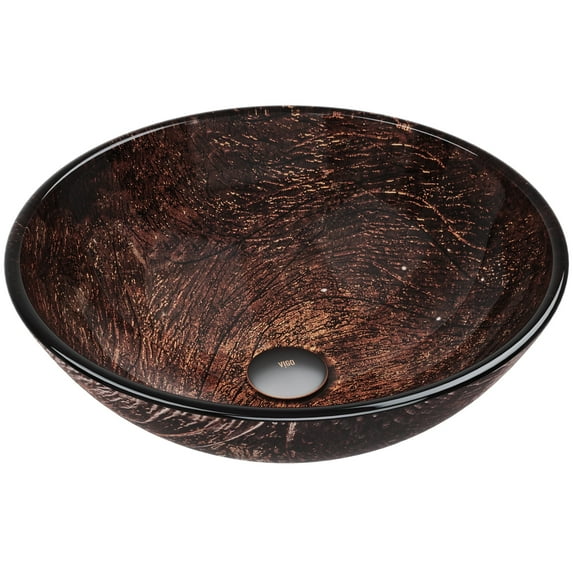 Vigo Glass Vessel Bathroom Sink, Kenyan Twilight