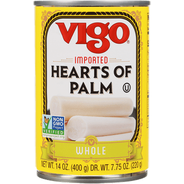 Vigo Imported Canned Whole Hearts of Palm, 14 oz, Allergens Not Contained