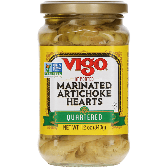 Vigo Quartered Marinated Artichoke Hearts 12 oz. Glass Jar