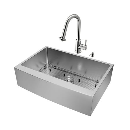 Vigo VG15095 Stainless Steel 33" Single Basin Farmhouse Apron Front Kitchen Sink