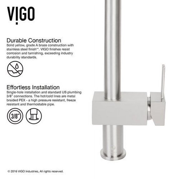 Vigo VG15247 Stainless Steel 30" Single Basin Undermount Kitchen Sink