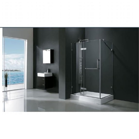 Vigo VG6011CHCL48 32- x 48- Frameless 3/8" Clear/Chrome Shower Enclosure
