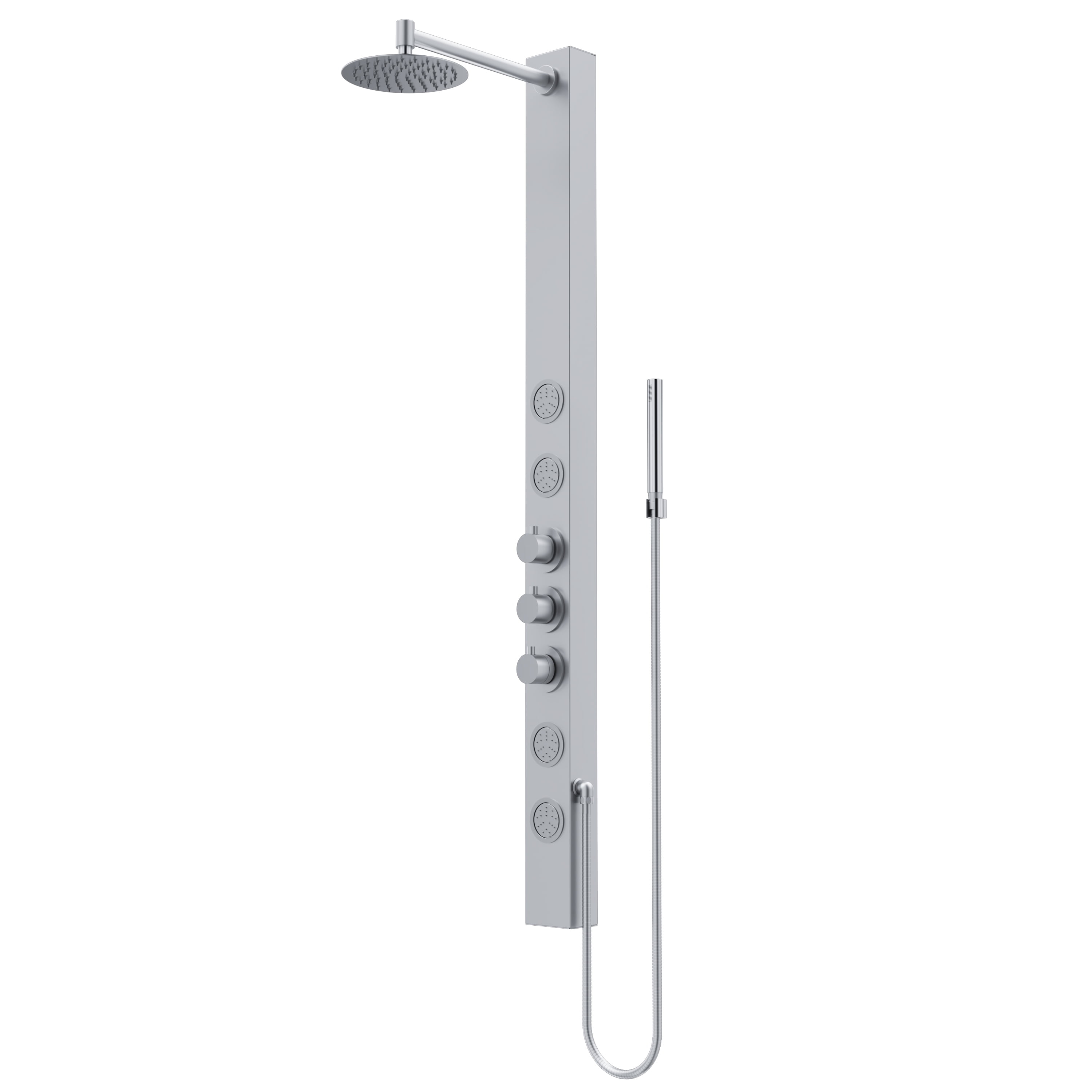 Sutton 58" Stainless Steel Shower Panel with Hand Shower and Jets