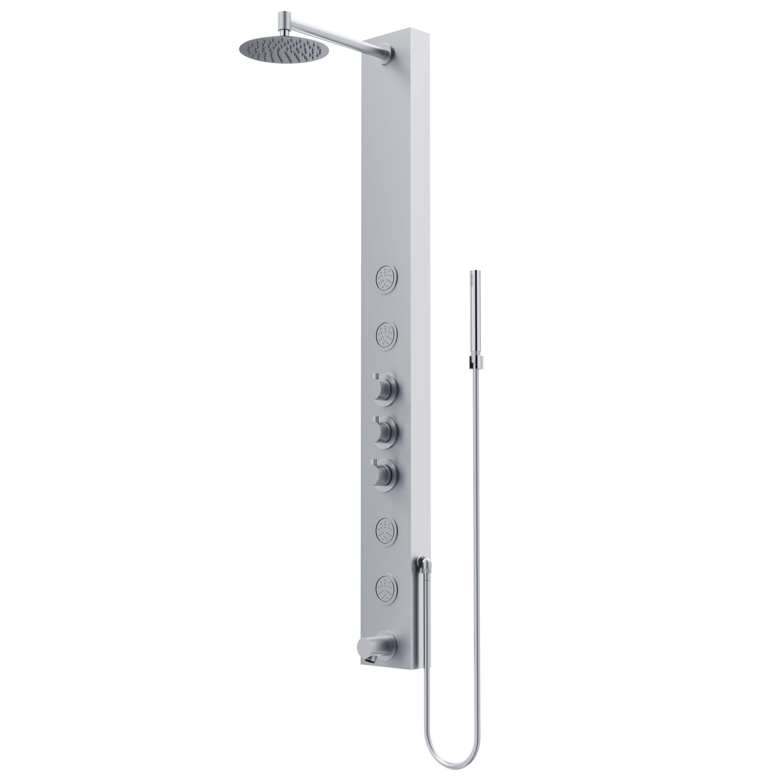 Bowery Stainless Steel 59" Shower Panel with Hand Shower and Jets