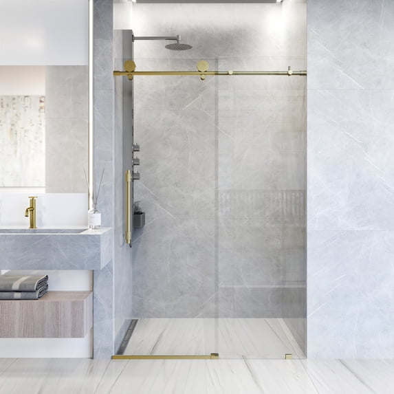 Vigo VG6022MGCL6076 Elan Hart 76" High X 60" Wide Sliding Frameless Shower Door - Matte