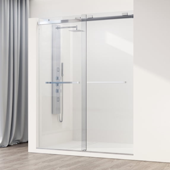 Vigo VG6023CHCL6076 Houston 76" High X 60" Wide Sliding Frameless Shower Door - Chrome