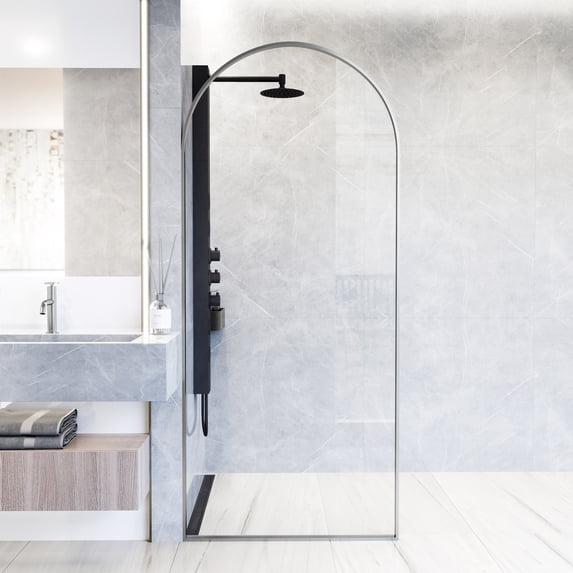 Vigo VG6078STCL3478 Arden 78" High X 34" Wide Shower Screen Framed Shower Door - Stainless