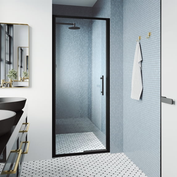 Vigo VG6079MBCL3276 Astoria 76" High X 32" Wide Pivot Framed Shower Door - Black