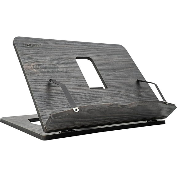 Vigo Wood Book Stand – Adjustable Wooden Reading Holder and Cookbook Stand for Kitchen or Bed – Cambridge