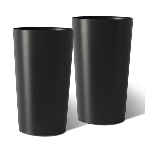 Vigo huseeo 2-Pack 22” Tall Planter, Tall Planters with Brushed Finish, Suitable for Both Indoor and Outdoor Front Porch Placement, Black
