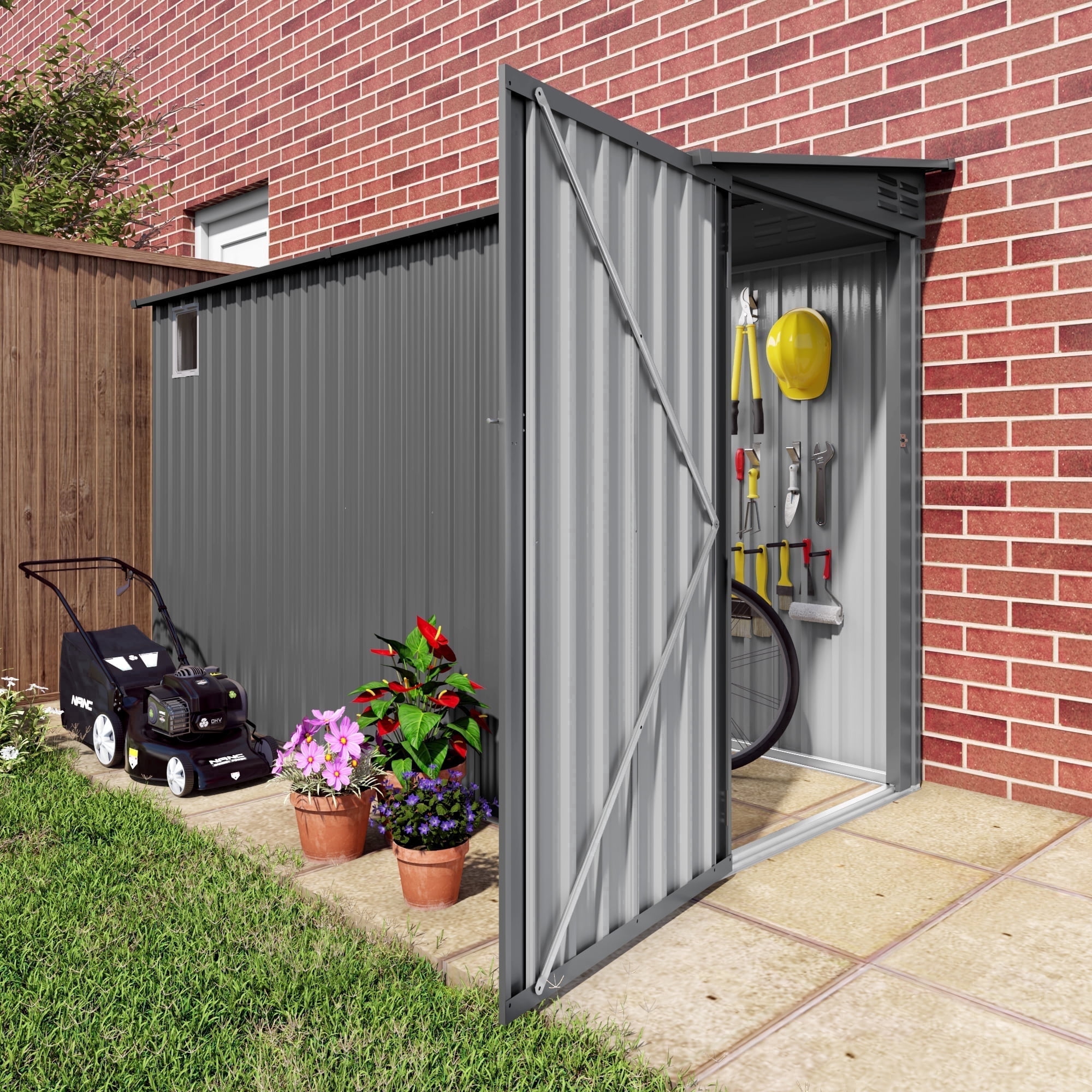 Vigo Huseeo 4x9FT Metal Lean To Shed With Window Lockable Door Outdoor Storage Shed For Backyard Garden Gray: An Honest Look
