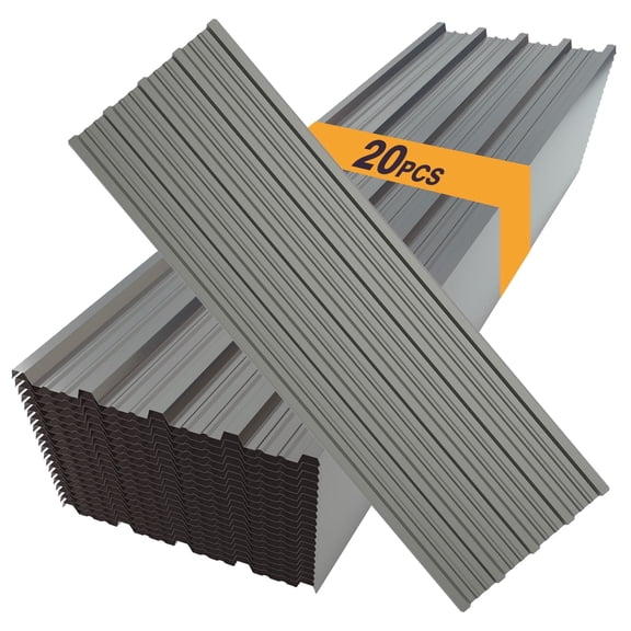 Vigo huseeo 20 Pcs 42.52”x 18.9”Metal Roof Panels Galvanized Steel Corrugated Tin Roofing Panels, for Gazebo Top Cover, Garage, Shed, Patio, Garden, Grey