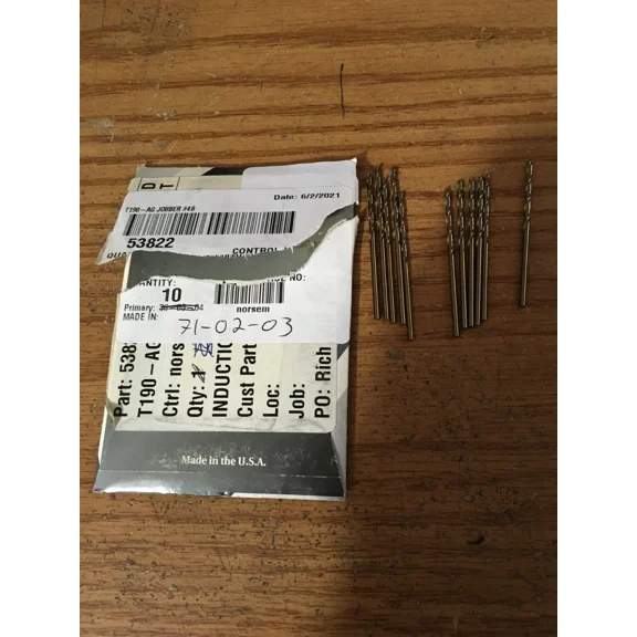 Vigor - (10) Norseman #48 Hss 135 Split Point Gold Finish Jobber Drill