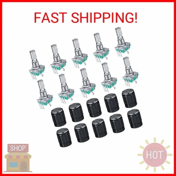 Vigor - 10 Pcs 360 Degree Rotary Encoder Code Switch Digital Potentiometer With Push But
