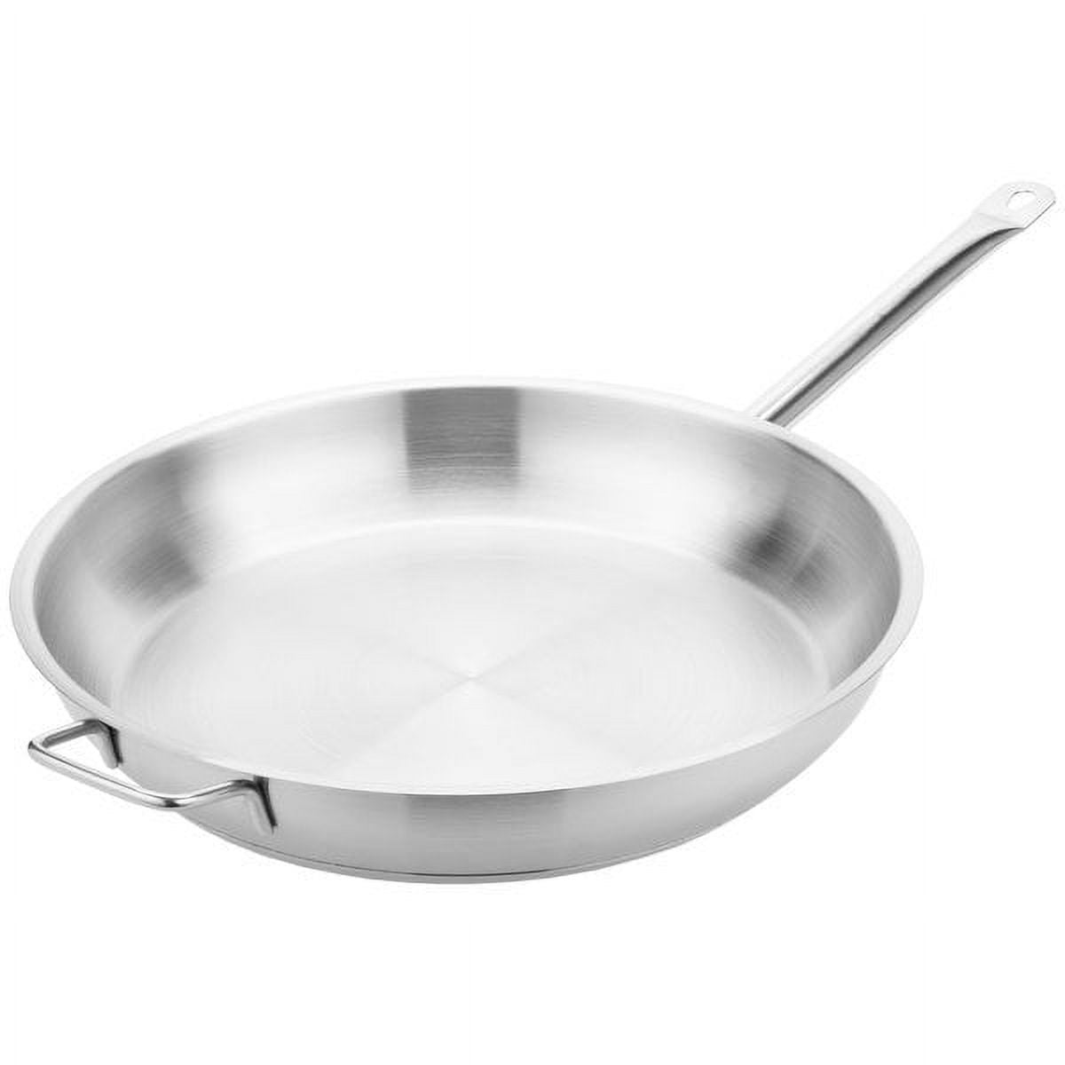 Vigor SS1 Series 14 Stainless Steel Fry Pan with Aluminum-Clad Bottom and  Helper Handle