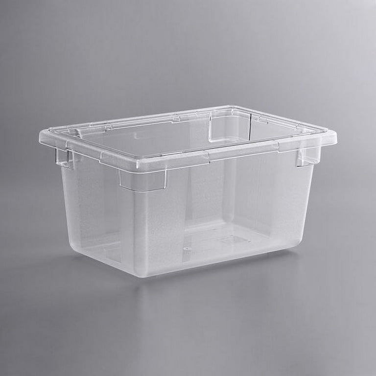 Vigor 12 Qt. Clear Round Polycarbonate Food Storage Container and Blue Lid