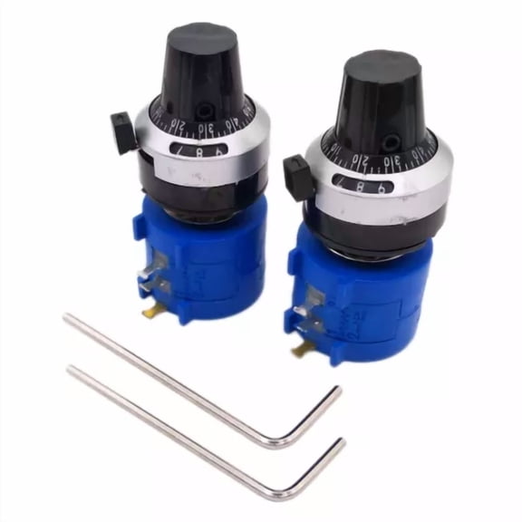 Vigor - 2 Sets 1K Ohm 3590S Potentiometer 10 Turn Counting Dial Rotary Knob